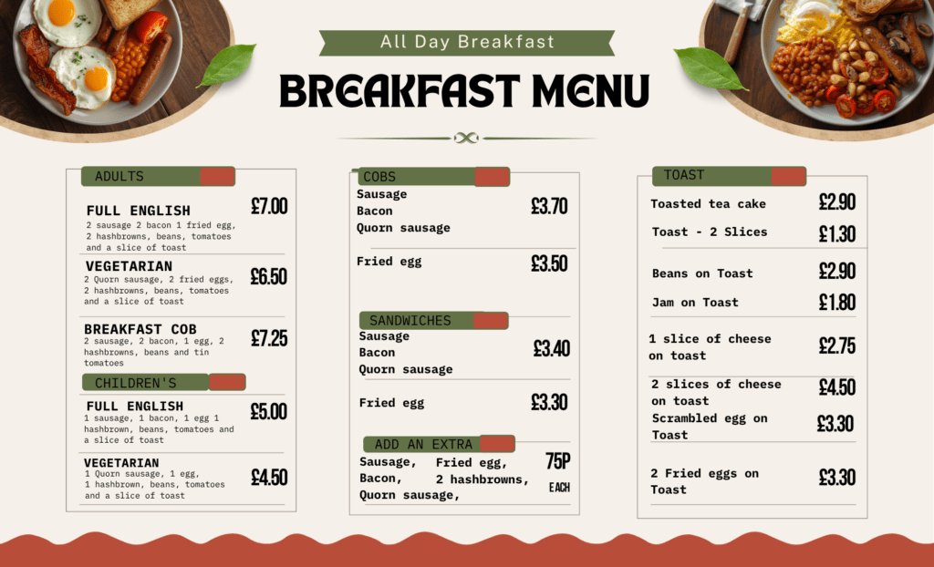 All Day Breakfast Menu