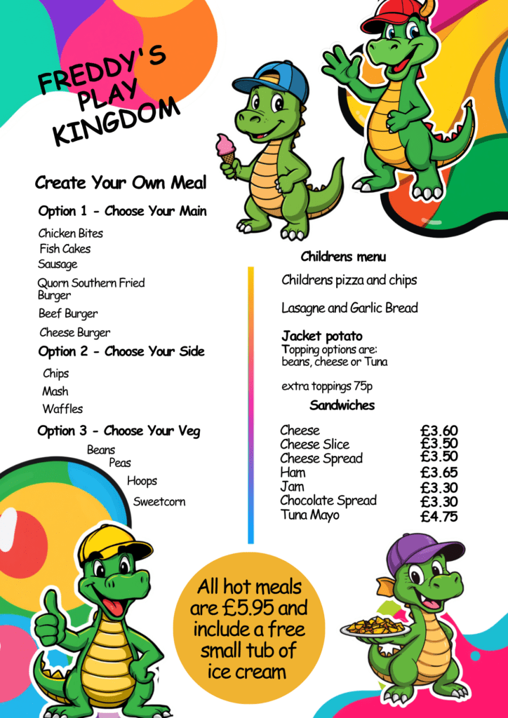 Green and Orange Illustration Kids Menu